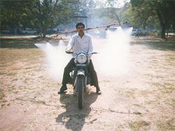 Motorcycle mounted sprayer